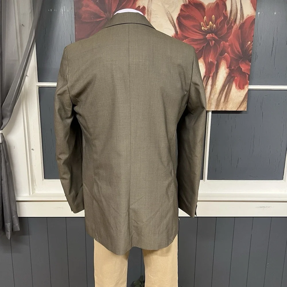 Vintage Banana Republic Blazer Jacket Sport Coat Mens 44L Long Wool Blend Brown